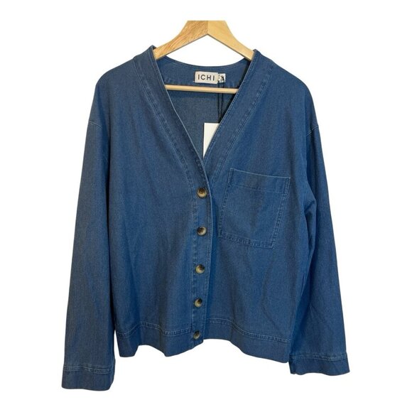 Ichi Ihkate Denim V-Neck Shirt Size Small Western 2026 Season Not In Stores NWT - Picture 2 of 7